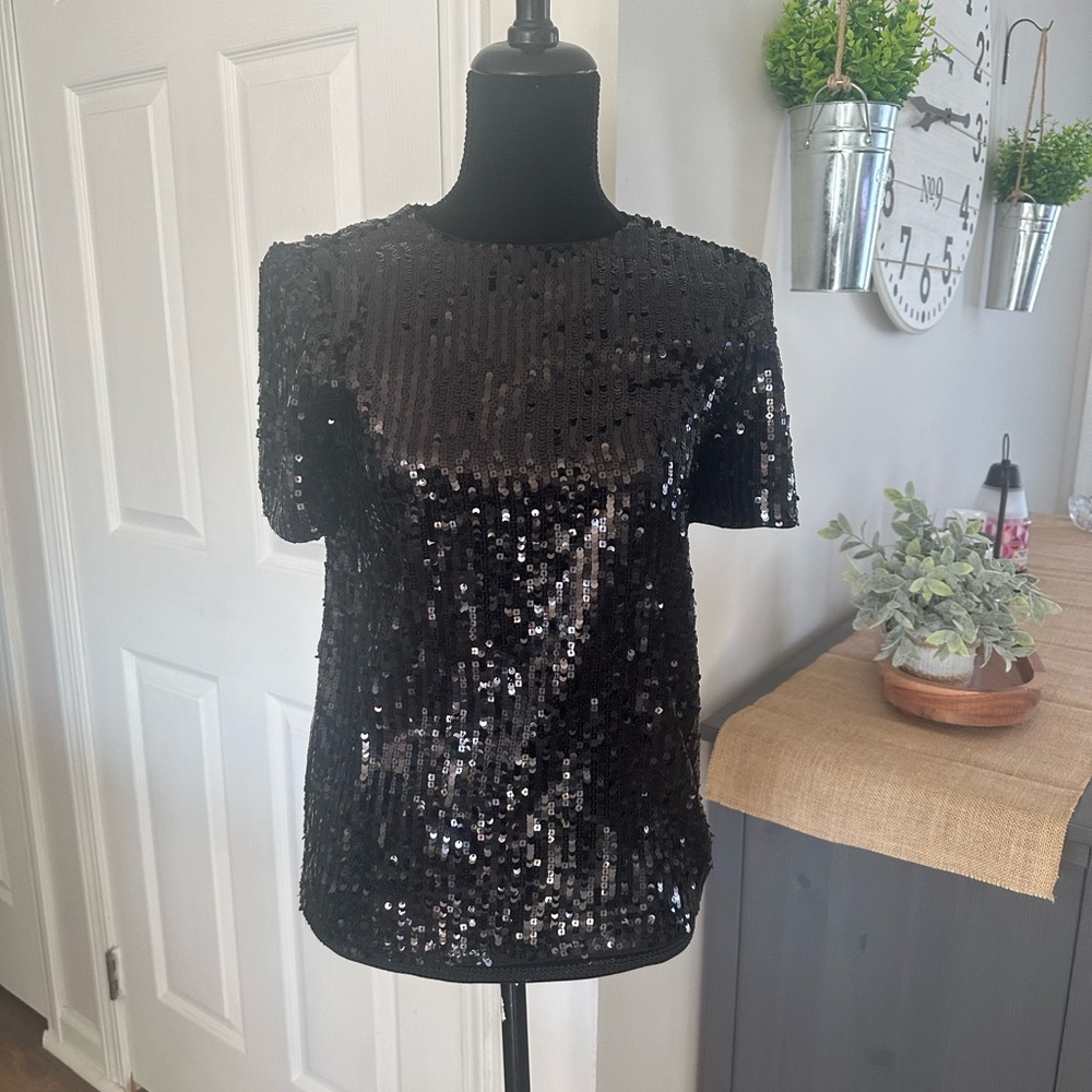 Sequin Black Top